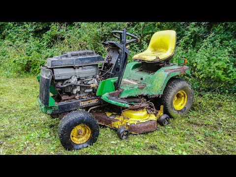 DESTROYED JOHN DEERE MOWER - Will it Run?