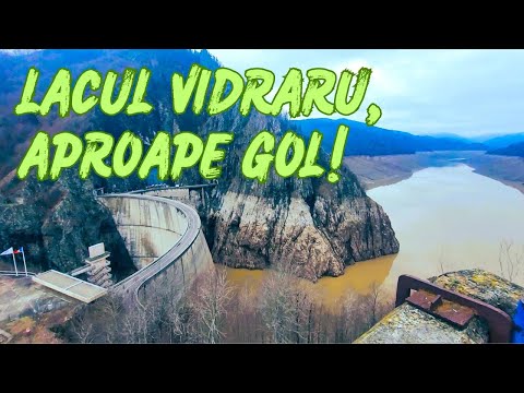 Barajul și Lacul Vidraru așa cum nu le-ai văzut niciodată! Satul scufundat a ieșit la iveală!