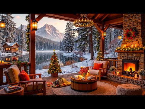 Warm Winter Jazz Music at Cozy Lakeside Porch Ambience ❄ Smooth Jazz Instrumental Music for Studying