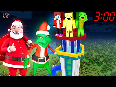 GRINCH and Dark SANTA vs Paw Patrol Security Base in Minecraft JJ and Mikey - Challenge Maizen