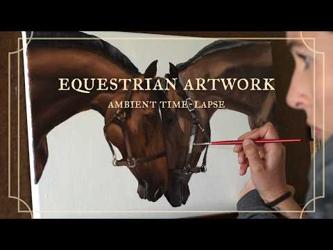 A Week of Painting Equestrian Artwork | Ambient Oil- Painting Time-Lapse | Horse Painting