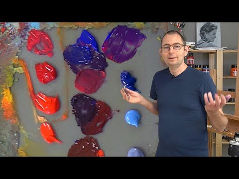 Mixing purple with acrylics. Color mixing for beginners.