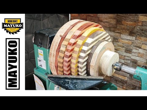 STRIPED SALAD BOWL, woodturning