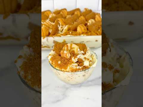 Biscoff Banana Pudding 😋 #banana #bananapudding #biscoff #cookiebutter #dessertrecipe #pudding