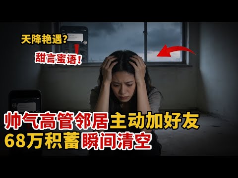 以为是天降艳遇！帅气高管邻居主动加好友，加好友后被甜言蜜语迷惑，68万积蓄瞬间清空【中国110】#诈骗