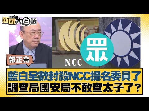 藍白全數封殺NCC提名委員了 調查局國安局不敢查太子了?【#新聞大白話】20251107-9｜#郭正亮 #葉元之 #陳揮文