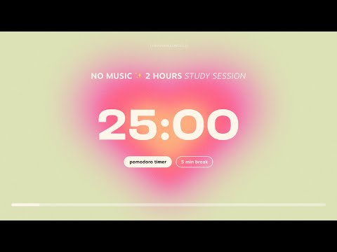2-hour Pomodoro Timer for Studying | 💖 Study Session with breaks | Aesthetic Focus Countdown ⏱️