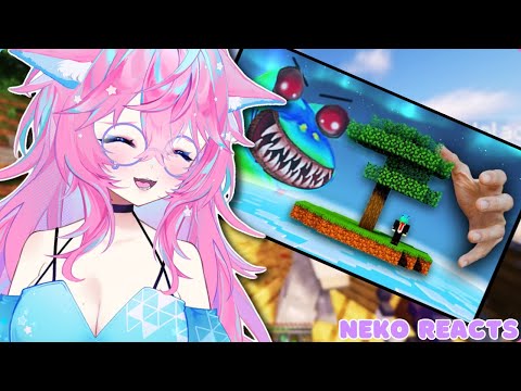 ━☆NEKO REACTS━☆ Skyblock with ZERO HELP ! 💥 | Mart vs. The Void
