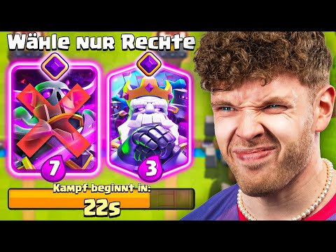 😱❌ONLY CHOOSE RIGHT-HAND CARDS UNTIL I FREAK OUT... (FREE EMOTE) | Clash Royale German