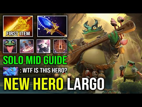 NEW HERO LARGO Solo Mid Unlimited Burn Per Sec Radiance + Aghanim Cutest Dota 2 Hero