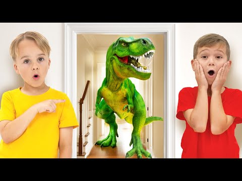 Dinosaur Stories for Kids | Chris' Dinosaur Toys Become Alive In His House