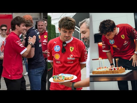 Max Verstappen and Scuderia Ferrari Wishing Charles Leclerc Happy Birthday at USGP 🇺🇸 2025