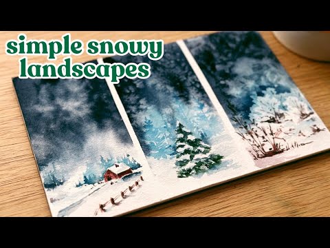 3 snowy landscapes without using white paint