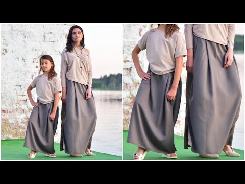 Летняя юбка БЕЗ ВЫКРОЙКИ быстро и просто. Подробный МК.