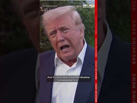 President Trump speaking about his Alcatraz plan outside the White House