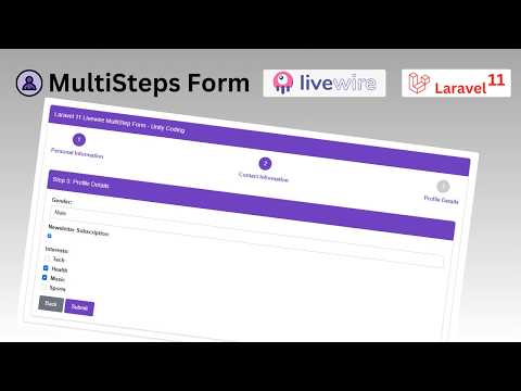 Laravel 11 Multi-Step Form with Livewire | Step-by-Step Tutorial