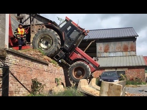 #1 Professional Vs Fool Stupid Moments With Tractors Farm Accident. Huge Stump And Tractor Who's Who