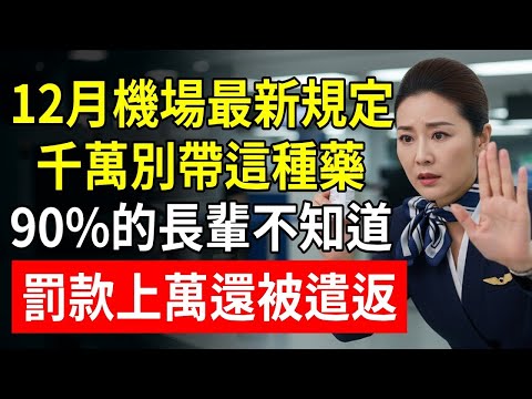 12月機場最新規定:千萬別帶這種藥!90%的長輩不知道,罰款上萬還被遣返!#海關 #違禁品 #出國 #旅行 #空姐
