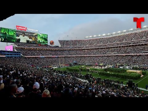 Fanáticos celebran el Super Bowl LX y el espectáculo de Bad Bunny a la salida del Levi’s Stadium