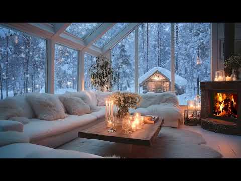 ❄️Healing Piano for Tired Hearts | Cozy Winter Cabin with Snow & Fire | Emotional Calm and Rest