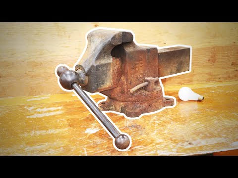 153 LBS and RUSTED SOLID! Reed 206 Vise Restoration
