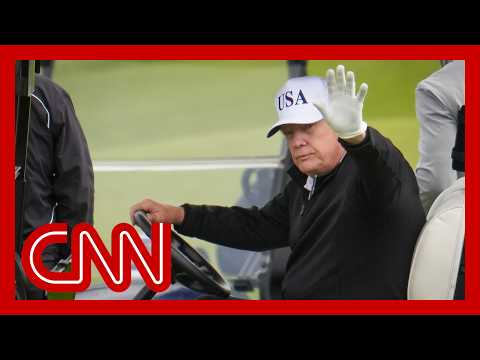 Trump plays golf in Scotland as protesters voice anger over his visit