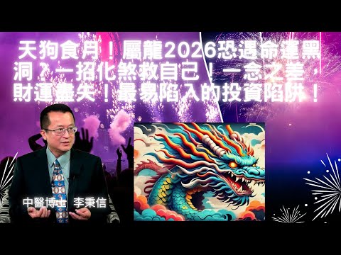 天狗食月！屬龍2026恐遇命運黑洞？一招化煞救自己！偏印坐正印，逆轉命運！屬龍如何從地獄翻盤？浮沉、天狗雙煞臨身，屬龍財庫陷落？破解公開！屬龍女性2026感情寒冬來襲！弔客纏身、血光難防 避劫秘法公開