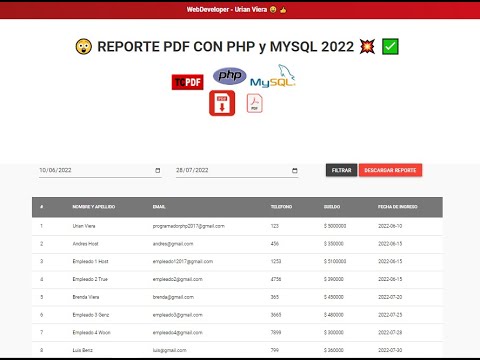 😲 REPORTE PDF CON PHP Y MYSQL💥 ✅