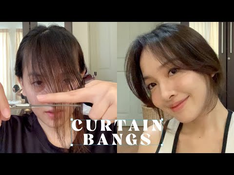 Review cut Curtain bangs at home Turned out okay? ตัดหน้าม้าเกาหลีเองที่บ้าน | mayRai