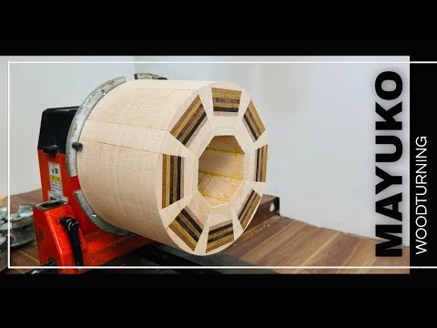 Beautiful Striped Segmented Vase | Mixed Hardwoods, woodturning