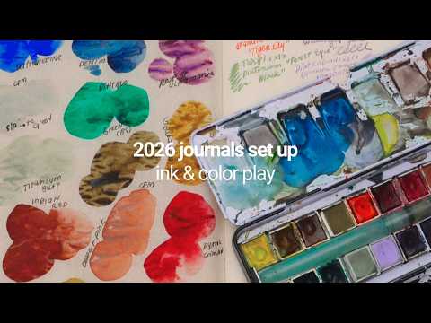 2026 journal setups begin! ✷ onion skin journal unboxing + watercolor swatches