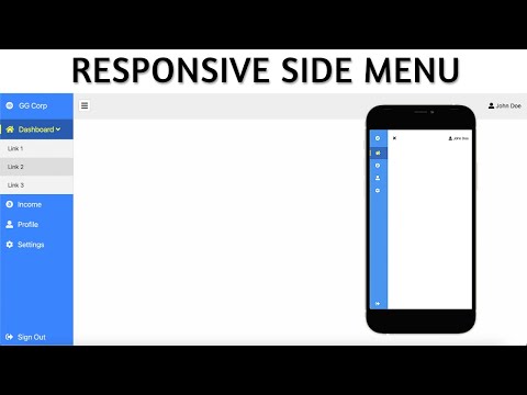 Responsive Side Menu Using HTML, CSS & Vanilla JavaScript [SUB MENU] | Project 26/100