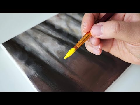 Easy to paint Forsythia Flowers / Acrylic Painting for beginners