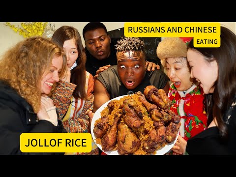 RUSSIANS AND CHINESE EATING JOLLOF RICE FOR THE FIRST TIME#viral