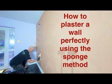 How to plaster a wall perfectly flat using the sponge method