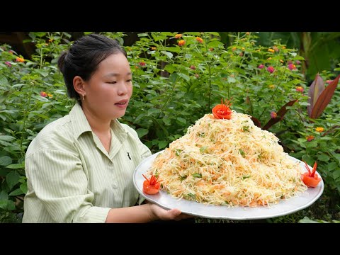 Harvesting Papaya - How to Make Sweet and Sour Papaya Salad to Sell at the Market | Trieu Mai Huong.
