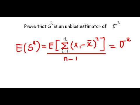 Prove that the population variance is the unbiased and sufficient estimator of the sample variance