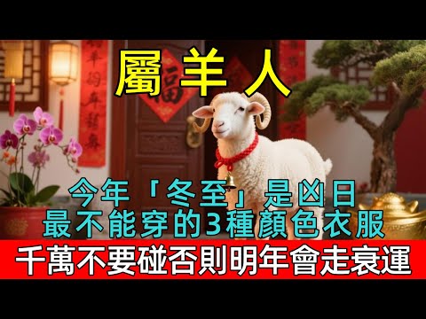 今年「冬至」是凶日！提醒屬羊人：最不能穿的3種顏色衣服，千萬不要碰，否則明年會走衰運！看完壹定要告訴妳家人！#生肖 #運勢 #命理 #屬相 #風水 #財運 #佛陀 #佛學 #佛法 #佛教 #修行