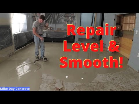 Amazing Self Leveling Concrete Overlay (Fixing a badly damaged concrete floor)