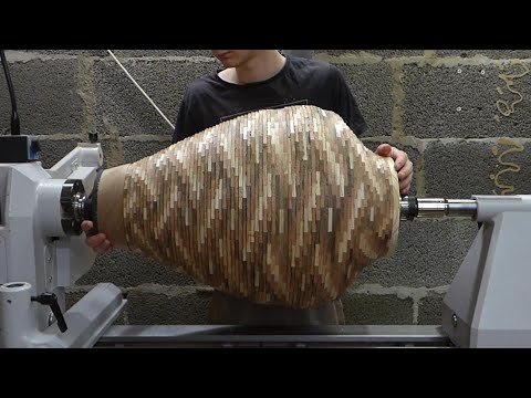 Turning a HUGE Segmented Vase - Woodturning