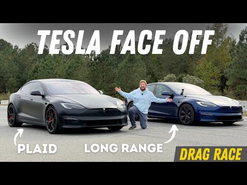 Drag Race! Tesla Model S Long Range vs Plaid