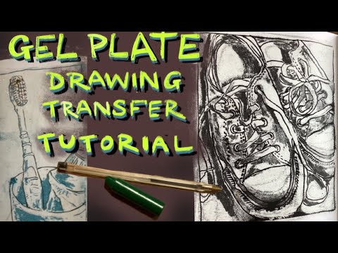 Gel plate drawing! Emboss + Crayon combo