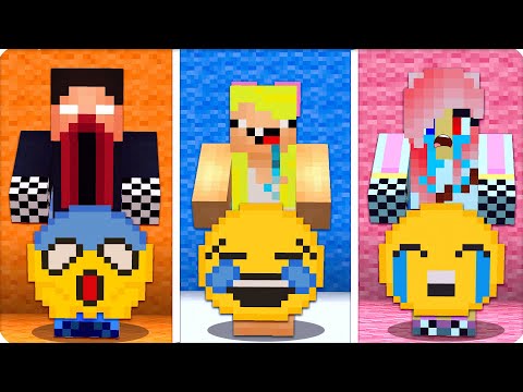 😱😆СТРАХ VS СМЕХ VS ПЕЧАЛЬ в МАЙНКРАФТЕ! НОВАЯ БИТВА ЧЕЛЛЕНДЖ ЭМОЦИЙ! НУБИК ЛЕСКА ШЕДИ