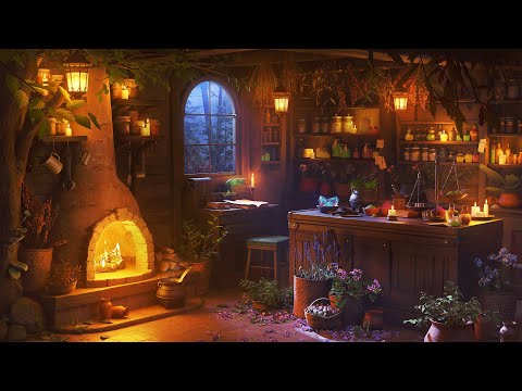 The Herbalist Shop Ambience with Rain Sounds for Sleep, Relax and Study