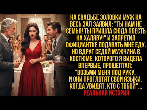 Муж ЗАПРЕТИЛ МНЕ ЕСТЬ на свадьбе золовки—и вдруг СЕДОЙ НЕЗНАКОМЕЦ прошептал «ВОЗЬМИ меня ПОД РУКУ»…