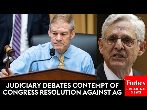 BREAKING NEWS: Jim Jordan Leads Judiciary Hearing To Pass Contempt Of Congress Resolution Against AG