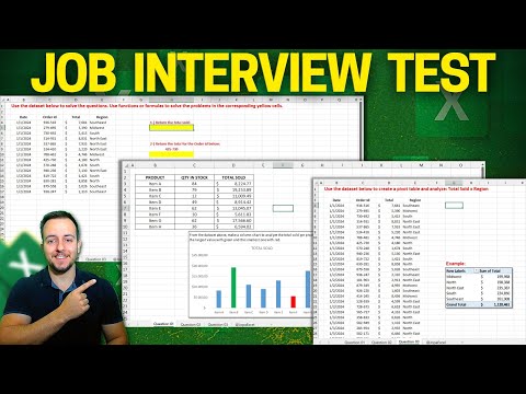Excel Questions for Job Interview | Free File to Download | Chart, Functions, Pivot Table...