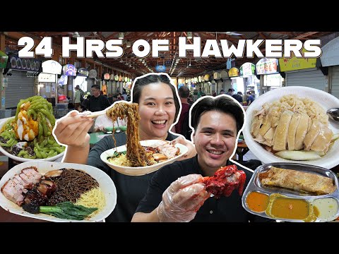 24 Hour SINGAPORE HAWKER Street Food Tour!