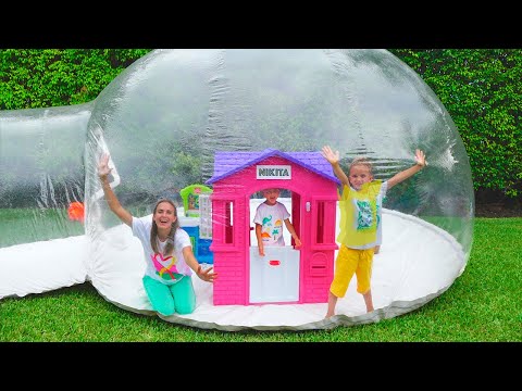 Vlad and Niki build inflatable house and more funny stories for kids