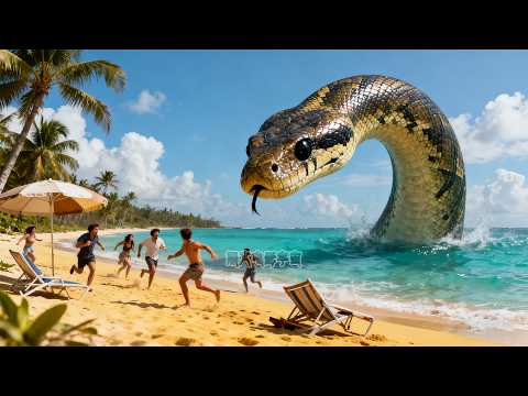 Resort island invaded by giant pythons! Tourists become prey